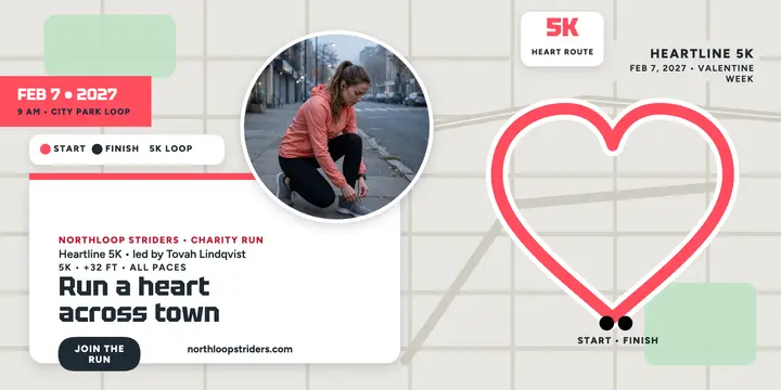 Heartline 5K charity run route post template