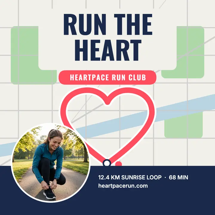 Heartpace run club heart route cover template