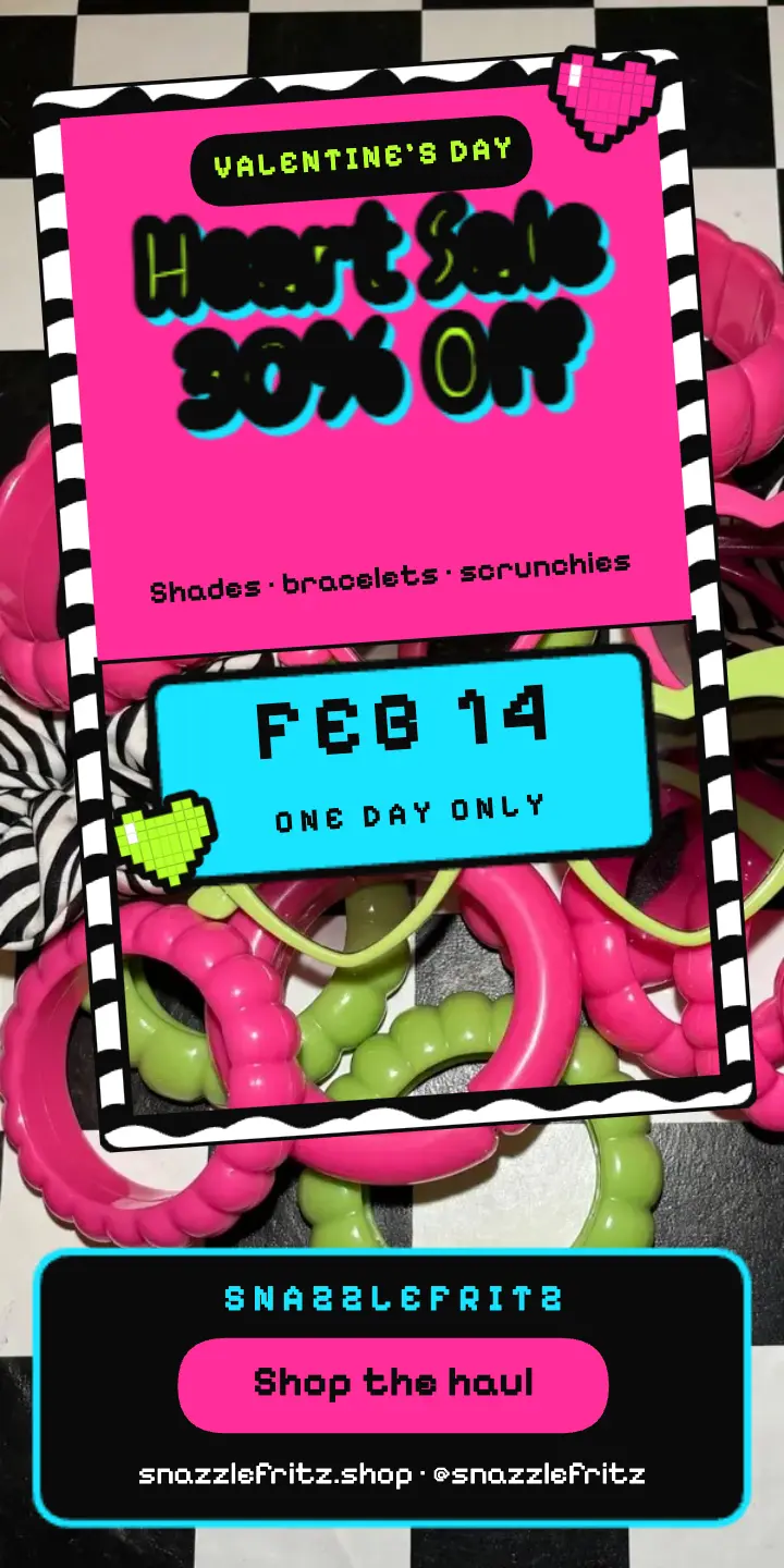 Valentine's Day heart sale half-page ad, scene kid template