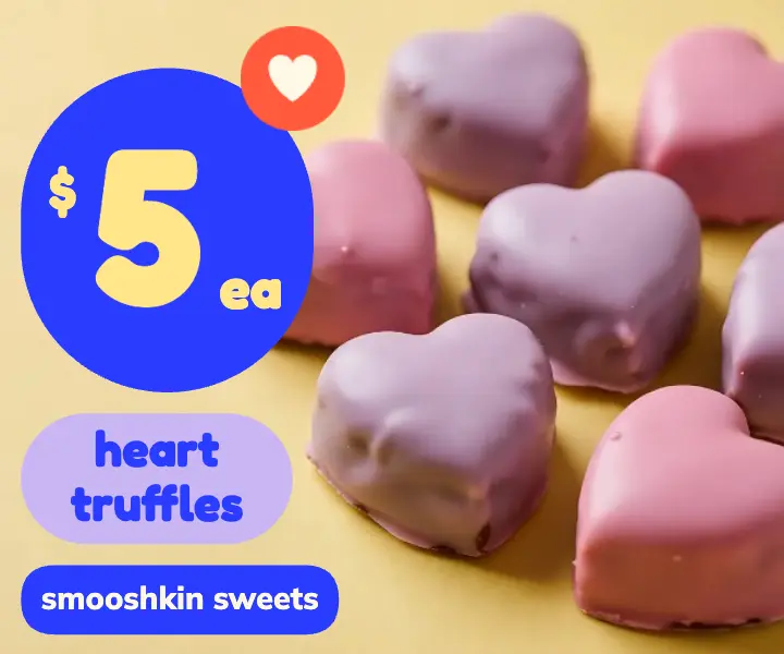 Heart truffles Valentine's price ad template