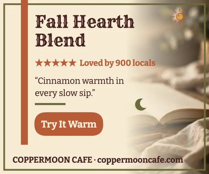 Coppermoon Fall Hearth coffee ad template