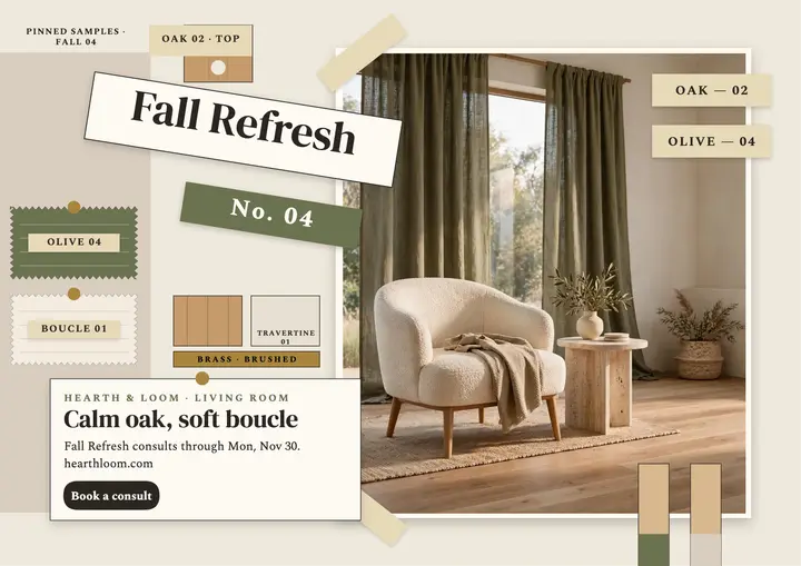 Hearth and Loom fall remodel board template