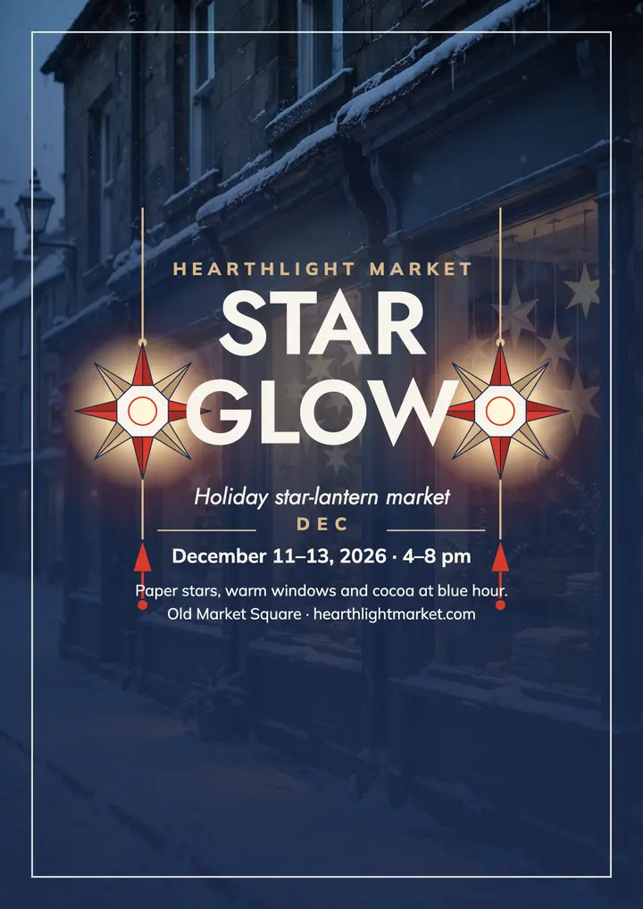 Hearthlight star lantern market flyer template