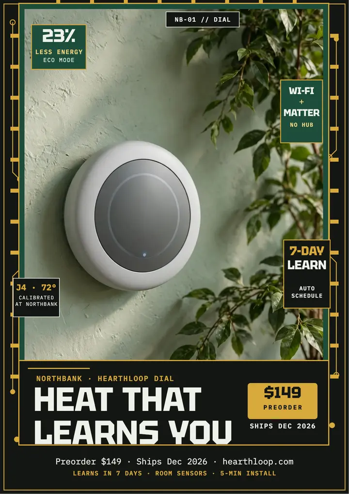 Hearthloop Dial thermostat launch flyer template