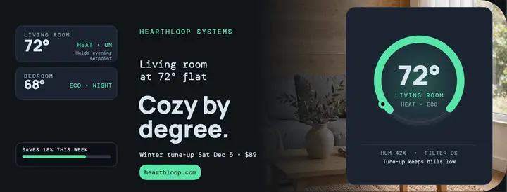 Hearthloop thermostat tune-up cover template