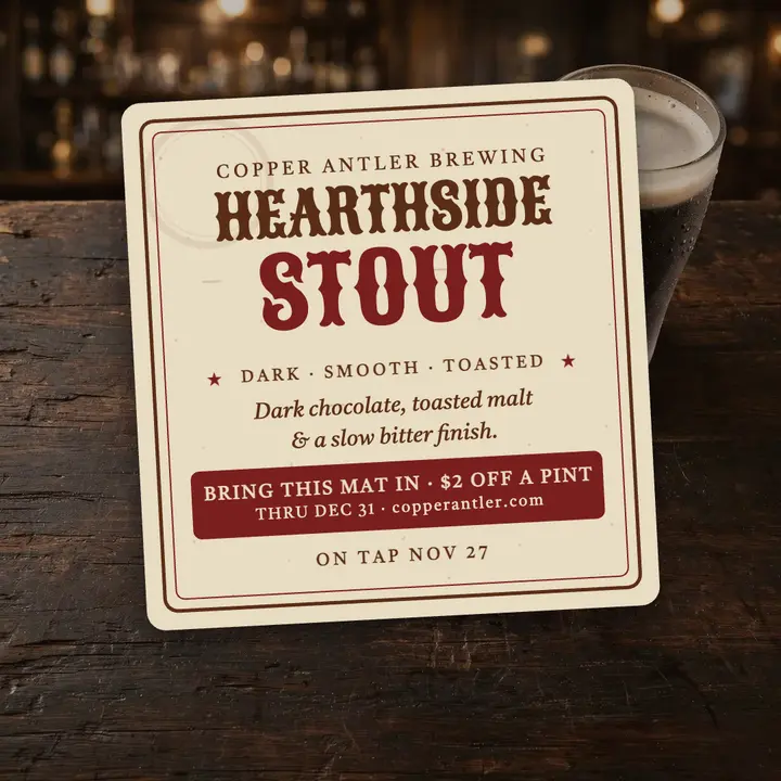 Copper Antler Hearthside Stout coaster post template