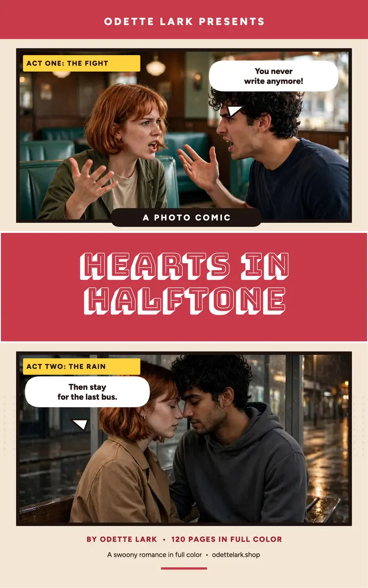 Hearts in Halftone fotonovela cover template