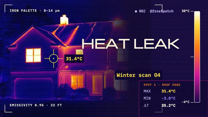 Heat leak thermal home YouTube thumbnail template