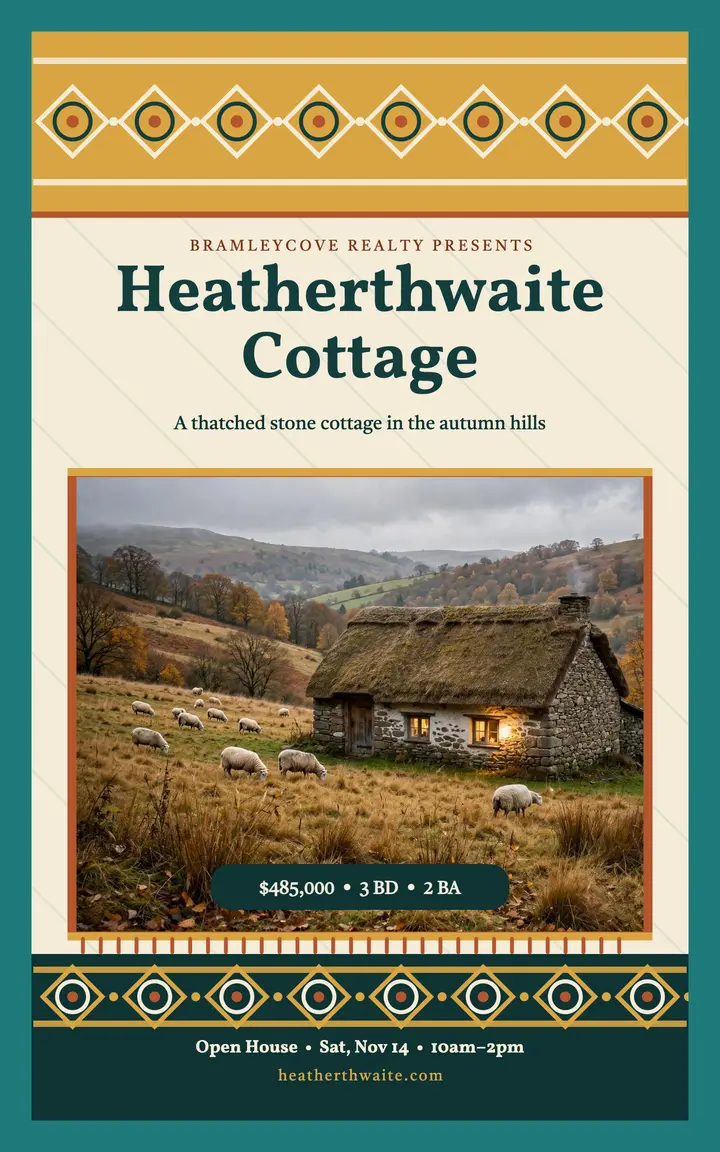 Heatherthwaite Cottage listing cover: cottage listing cover template