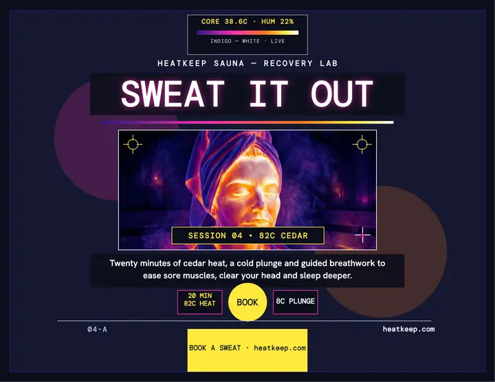 Heatkeep Sauna recovery flyer template