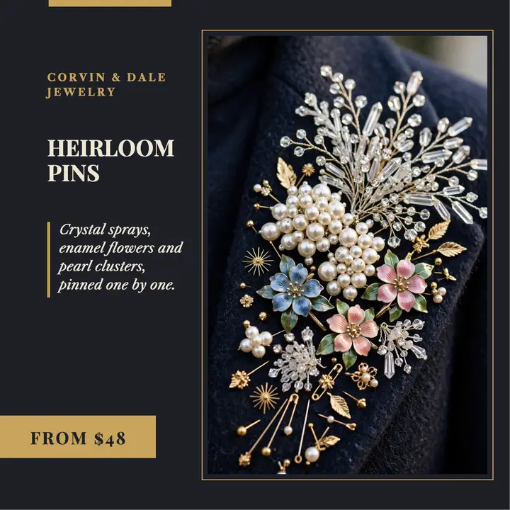 Corvin and Dale heirloom brooch post template