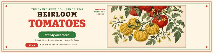 Truevine heirloom tomato etsy banner template