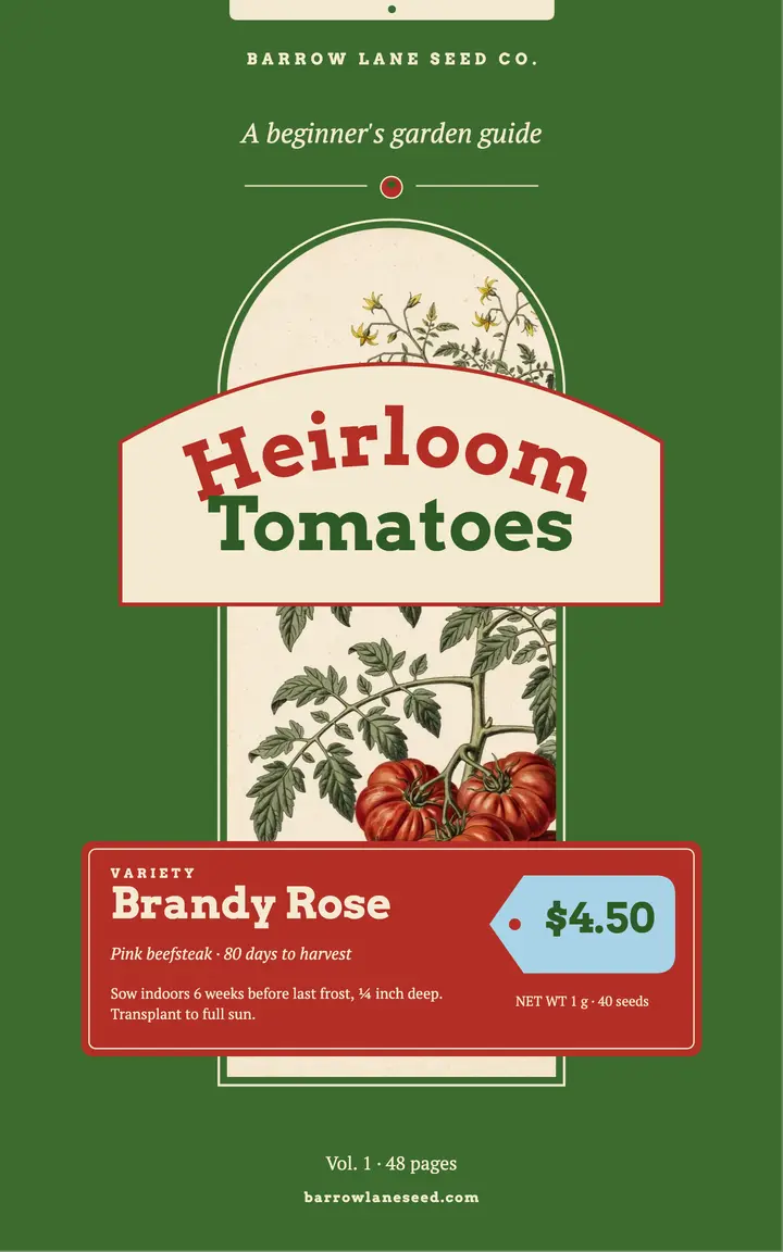 Heirloom tomatoes beginner's guide ebook cover template