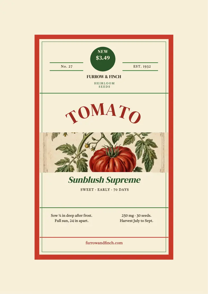 Sunblush Supreme tomato launch flyer template