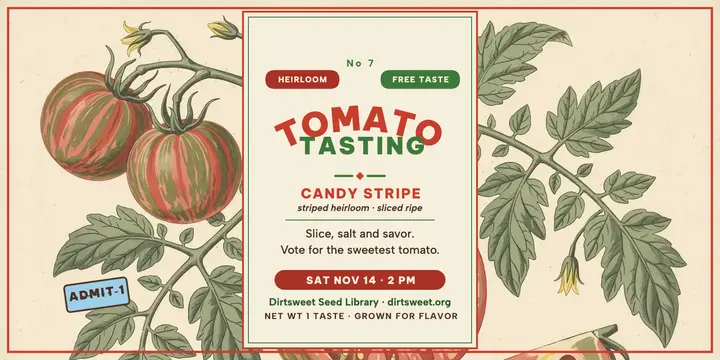 Dirtsweet tomato tasting seed packet post template