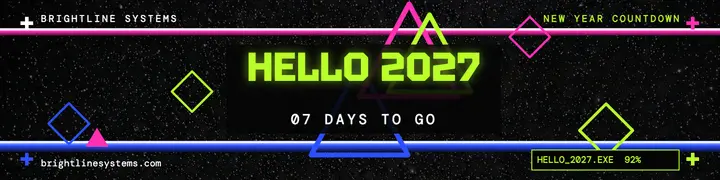 Brightline Systems Hello 2027 countdown banner template