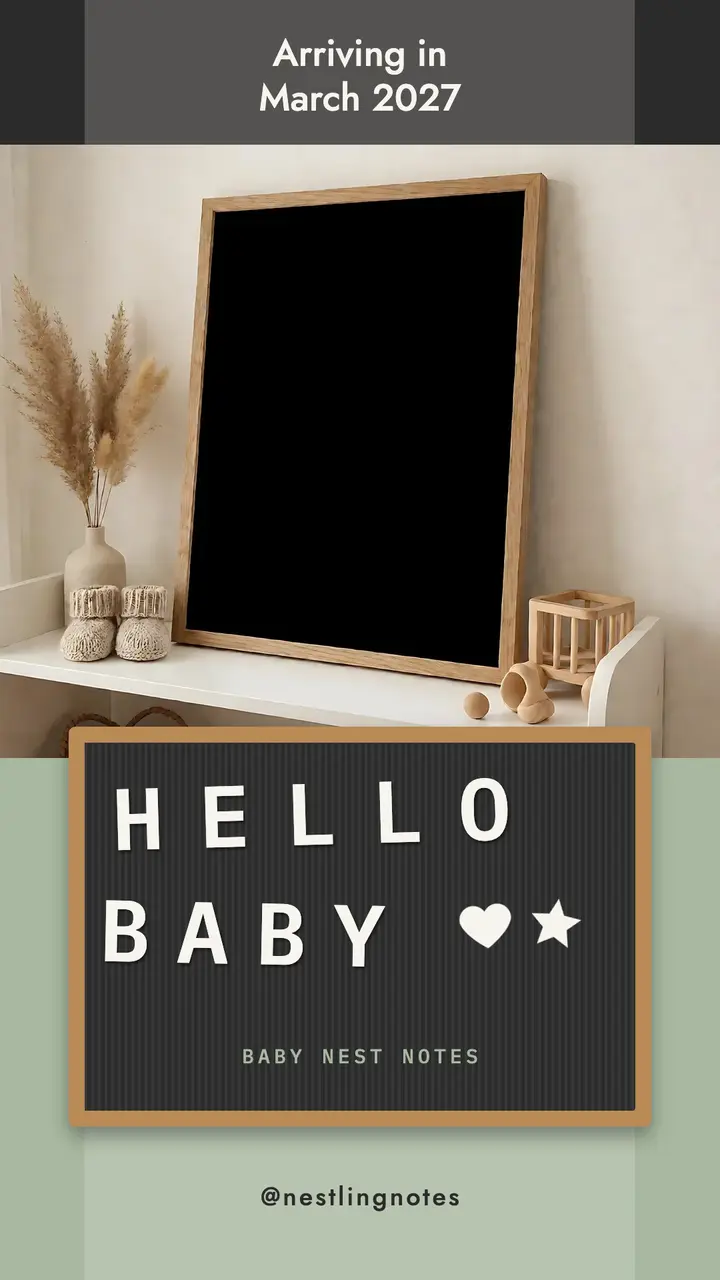 Hello Baby oak felt letterboard announcement story template