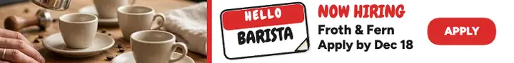 Hello barista hiring leaderboard ad: barista hiring ad template