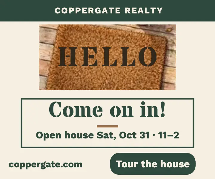 Hello doormat open house ad template
