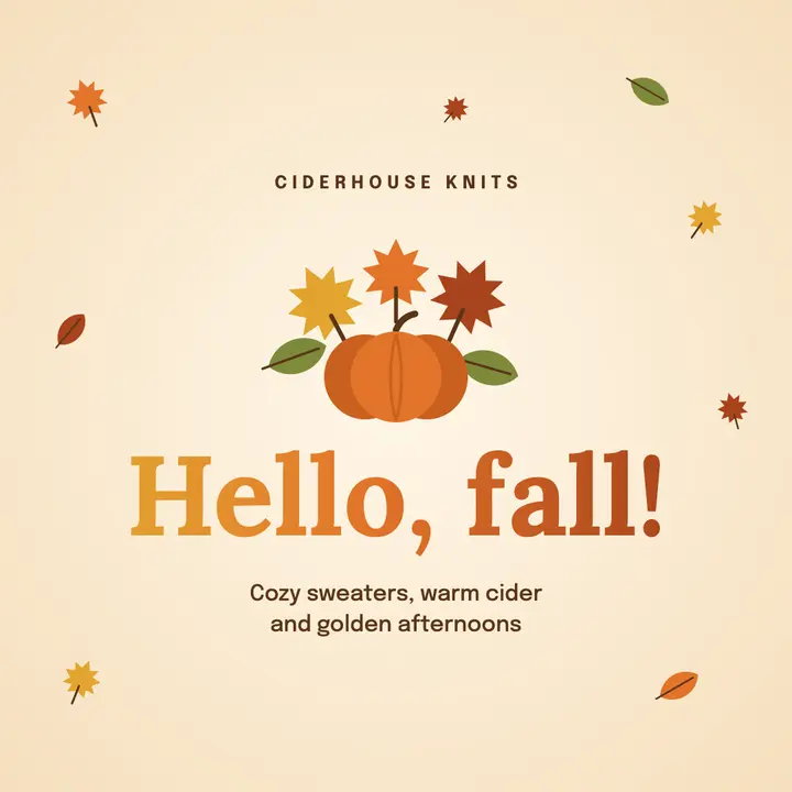 Pumpkin and cream hello fall post template