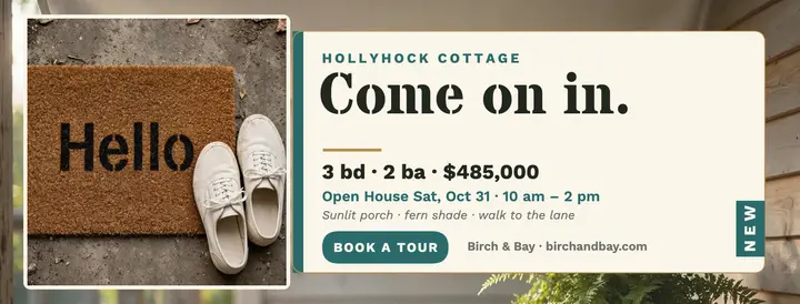 Hollyhock Cottage hello mat cover template