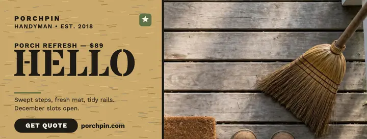 Porchpin hello porch clean cover template