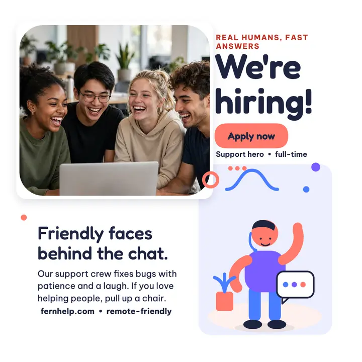 Helpdesk Fern support team hiring post template
