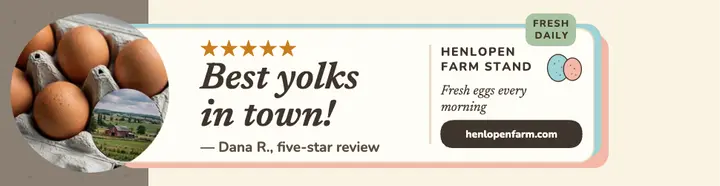 Henlopen Farm Stand egg review billboard template