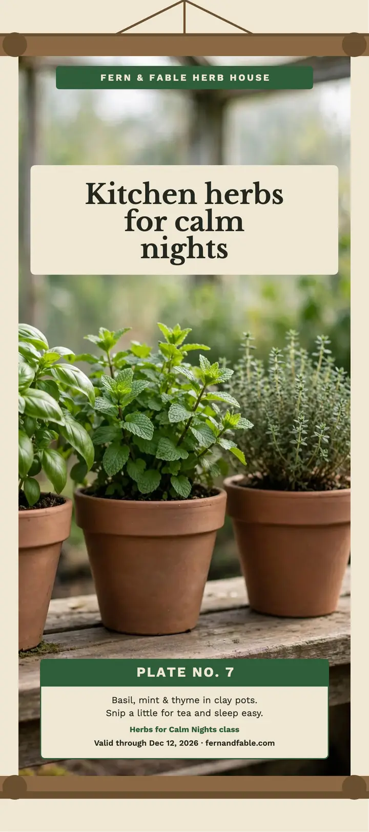 Herb chart wellness rack card template