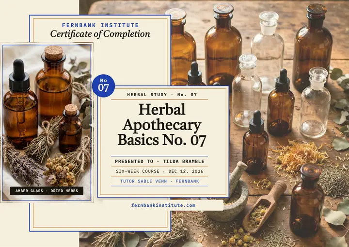 Fernbank herbal basics certificate template