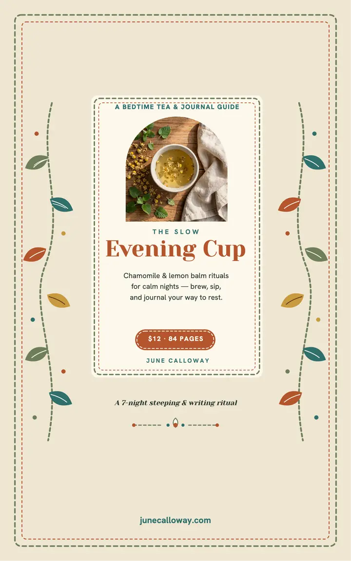 The Slow Evening Cup herbal guide cover template