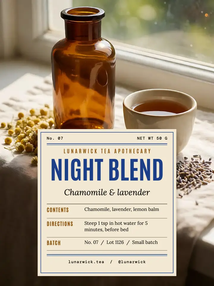 Lunarwick night blend herbal tea apothecary post template
