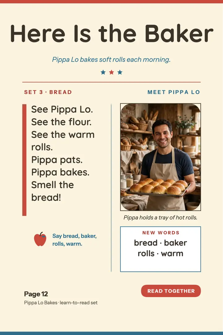 Here Is The Baker reader poster template