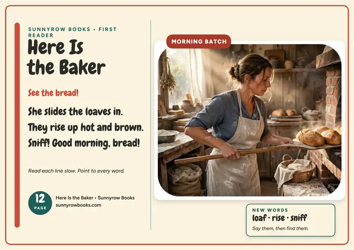 Here Is the Baker early reader spread: early reader spread template