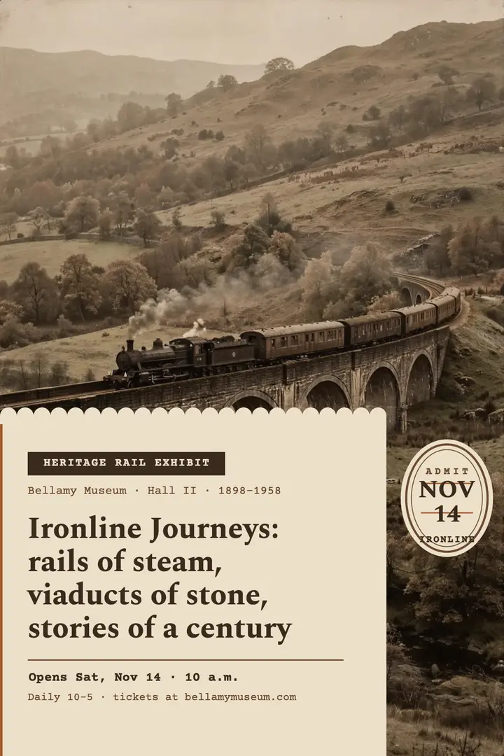 Ironline Journeys heritage rail poster template