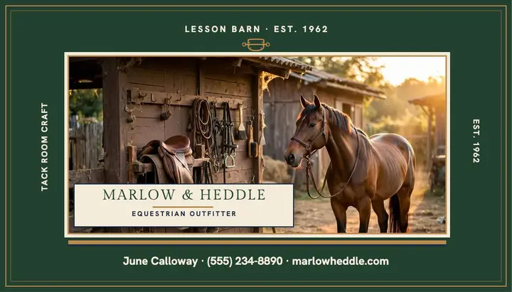 Marlow & Heddle heritage riding card template
