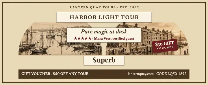 Lantern Quay harbor tour review voucher template