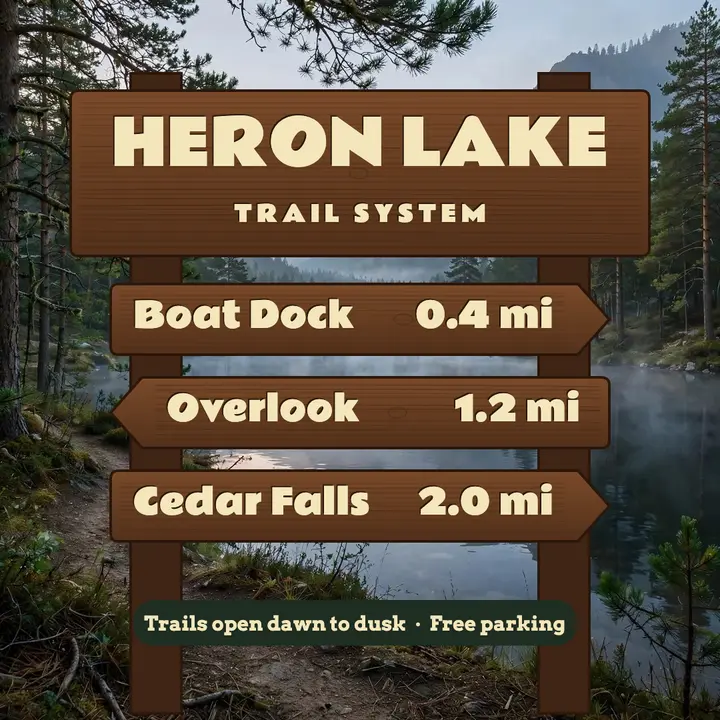 Heron Lake trail sign post template