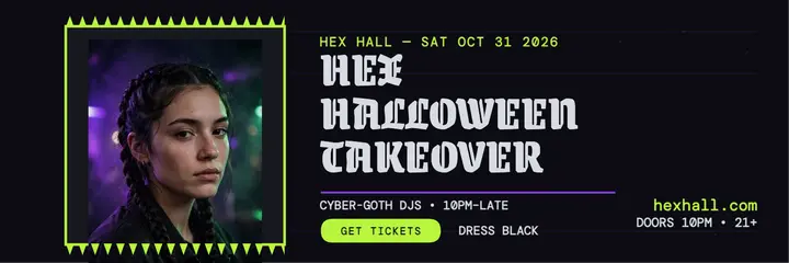 Hex Hall Halloween club night header template