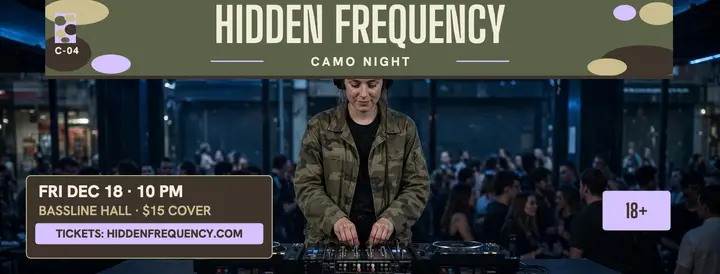 Hidden Frequency camo DJ night cover template