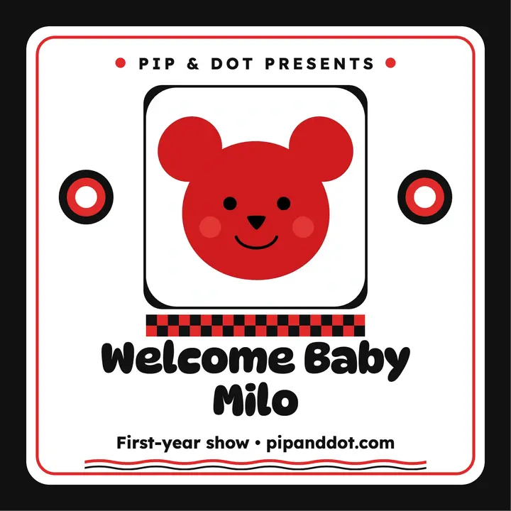 Pip and Dot welcome baby podcast cover template