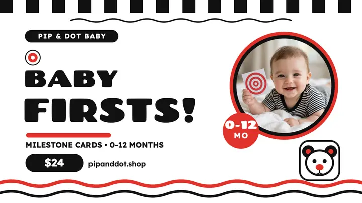 Pip and Dot baby milestone cards thumbnail template
