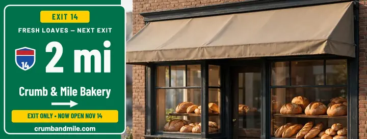 Crumb and Mile bakery highway opening cover template