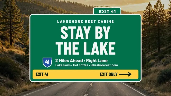 Lakeshore Rest Cabins highway guide thumbnail template
