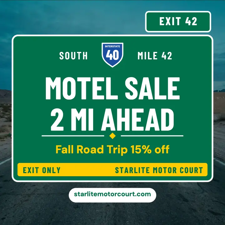 Starlite Motor Court highway sale post template