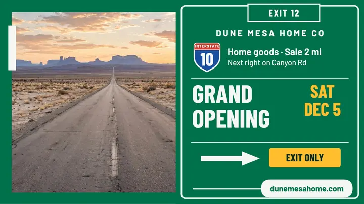 Dune Mesa Home Co opening highway thumbnail template