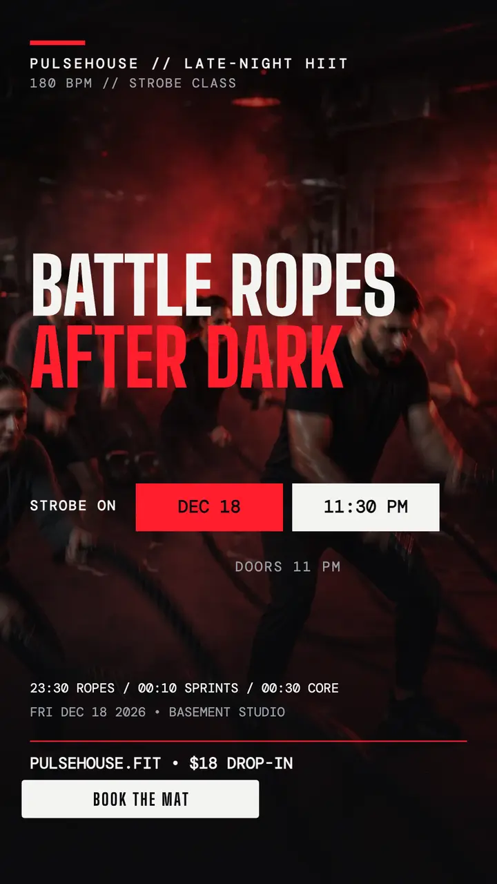 Pulsehouse late-night HIIT story template