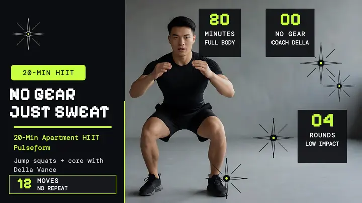 Pulseform 20-min apartment HIIT thumbnail template