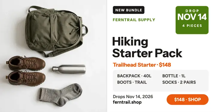 Ferntrail hiking starter pack post template