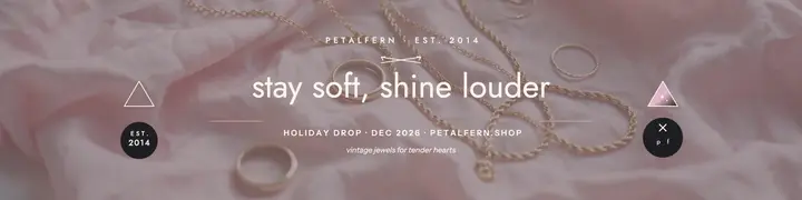 Petalfern vintage jewelry hipster banner template